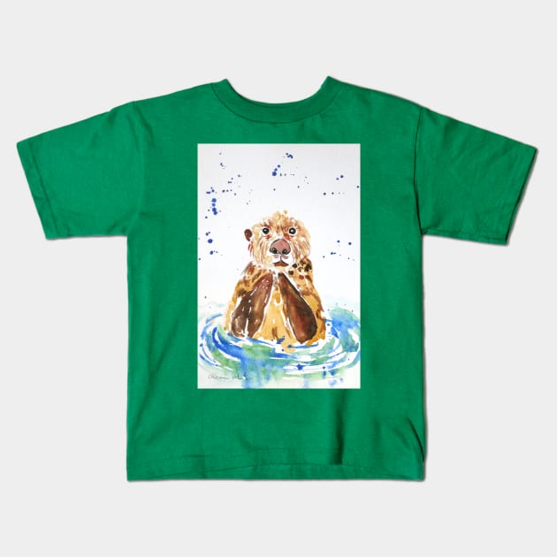 Otter Kids T-Shirt by Casimirasquirkyart